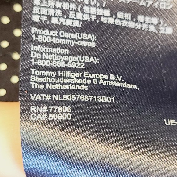 Tommy Hilfiger Blue White Polka Dot Classic Fit Button Down Long Sleeve Shirt L - Picture 7 of 9